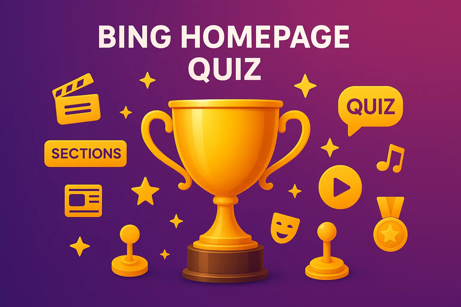Online Bing Homepage Quiz game with today’s trending questions